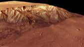 Reconstitution du dénivelé du canyon de Melas Chalma grâce aux images de la caméra stéréoscopique de Mars Express. 
© Esa/DLR/FU Berlin/G. Neukum
