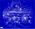 Cette image prise dans une chambre à bulles montre les trajectoires des particules courbées par un champ magnétique. Le sens de la courbure donne le signe de la charge de la particule, et le rayon de courbure mesure sa quantité de mouvement, ce qui aide à son indentification. Pendant plus d'une décennie, c'est ce genre de photographie qui était utilisé au Cern pour percer les secrets des particules élémentaires. Grâce au prix Nobel de physique français Georges Charpak, on utilise désormais des détecteurs couplés à des ordinateurs. © Cern