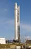 Le lanceur Falcon-9 de SpaceX qui sera utilisé par lancer Dragon à destination de la Station spatiale internationale. Ce sera le troisième vol de ce lanceur. © Nasa
