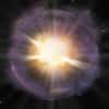 Des chercheurs expliquent comment l’explosion d’une étoile en supernova peut produire le calcium essentiel à nos os. Sur cette vue d’artiste, la supernova SN 2019ehk. Le matériau riche en calcium apparaît en orange. En violet, une couche de gaz rejetée par l’étoile juste avant son explosion. © Aaron M. Geller, Université Northwestern