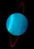 Une éruption de glace de méthane pourrait expliquer la tache lumineuse apparue dans la haute atmosphère d'Uranus. © Gemini Observatory/L. Sromovsky
