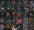 Mosaïque d'images représentant les amas d'étoiles découverts par le télescope Vista. © Eso/J. Borissova
