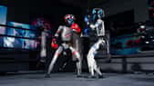 Deux robots humanoïdes G1 qui s’affrontent dans un ring. © Unitree