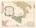 Carte de la Grande Grèce, y compris la Sicile, dressée pour l'intelligence de l'Histoire Ancienne de Mr. Rollin par rapport à l'établissement des Colonies Grecques, aux Guerres de Pyrrhus en Italie et des Cartaginois en Sicile, par le Sr d'Anville. © Wikimedia Commons, domaine public