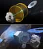 Les deux concepts permettant la capture d'un astéroïde que la Nasa étudie. L'option A, celui du big bag, et l'option B qui prévoit l'utilisation de bras robotisés. © Nasa