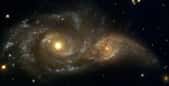 L'archéologie galactique révèle le passé de la Voie lactée, notamment ses collisions. Image obtenue par le télescope spatial Hubble montrant les galaxies NGC 2207 et IC 2163 en interaction gravitationnelle. © Nasa
