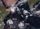 Les cyclones Pawan, Ambali et Belna photographiés par Meteosat-8 le 6 décembre 2019 à 7 h 00 TU. © Eumetsat, Météo France