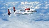 Le GlobalFlyer dans les nuages. Le tour du monde en solitaire de Steve Fossett à bord du GlobalFlyer débuta le 28 février 2005 et se termina le 3 mars de la même année. Le pilote ne fit aucune escale et son vol dura 67 heures 2 minutes et 38 secondes. Un record. © Virgin Atlantic GlobalFlyer