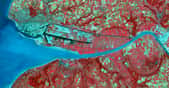 Estuaire de la Seine vue du satellite Spot. © CNES - Spot image 