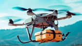Les drones de secours permettent d’apporter un défibrillateur plus rapidement en cas d’arrêt cardiaque. © Sylvain Biget, Bing Image Creator