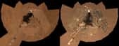 Acquises à trois mois d'intervalle (début janvier à gauche et fin mars à droite), ces deux autoportraits du rover Opportunity de la Nasa montrent l'effet du vent sur ses panneaux solaires. En janvier, ceux-ci étaient complètement recouverts d'une fine couche de poussière, alors que cette dernière avait complètement disparu à la fin mars ! © Nasa, JPL-Caltech, université Cornell, université d’État de l’Arizona