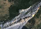  L'incendie d'Alexandroupolis vu par des satellites. © Landsat, US Geological Survey