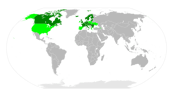 Les pays concernés en 2007 par le protocole d’Aarhus. En vert clair figurent les pays qui ont signé le protocole, en vert foncé ceux qui l’ont ratifié. © AndrewRT, Wikimedia CC by-sa 3.0