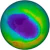 Le trou de la couche d’ozone tel qu’il était en septembre 2004 au-dessus de l’Antarctique. © Nasa - Goddard Space Flight Center Scientific Visualization Studio