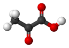 Le pyruvate est la forme ionisée de l'acide pyruvique. © Benjah-bmm27, Wikimedia, domaine public