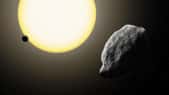Une vue d'artiste de l'astéroïde 2021 PH27 proche de Mercure. © Katherine Cain  Scott Sheppard, Carnegie Institution for Science