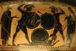 Combat d'hoplites, les fantassins de la Grèce antique. Musée du Louvre. © Jastrow, Wikimedia Commons, domaine public 