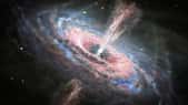 Ceci est une illustration d'une galaxie éloignée avec un quasar actif en son centre. Un quasar émet des quantités d'énergie exceptionnellement importantes générées par un trou noir supermassif alimenté par l'accrétion de matière. © Nasa, ESA et J. Olmsted (STScI)&nbsp;&nbsp;