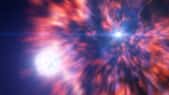 Cette vue d'artiste est basée sur les suites de l'explosion d'une supernova telle qu'elle a été vue par deux équipes d'astronomes avec le Very Large Telescope (VLT) et le New Technology Telescope (NTT), tous deux de l'ESO. La supernova observée, SN 2022jli, s'est produite lorsqu'une étoile massive est morte dans une explosion violente, laissant derrière elle un objet compact – une étoile à neutrons ou un trou noir. Cette étoile mourante avait cependant un compagnon qui a pu survivre à cet événement violent. Les interactions périodiques entre l'objet compact et son compagnon ont laissé des signaux périodiques dans les données, qui ont révélé que l'explosion de la supernova avait effectivement donné naissance à un objet compact. © ESO, L. Calçada