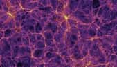 Image tirée d’une simulation de l’univers. Gigantesque toile cosmique tissée d’amas et de superamas de galaxies. Entre les filaments galactiques, on peut observer de grands vides. ©&nbsp;Max Planck Institute for Astrophysics