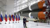 Vladimir Poutine s'exprimait depuis le cosmodrome de Vostotchny, le 12 avril 2022, rappelant que la Russie est toujours un acteur majeur de la course spatiale. © Reuters