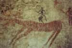 Peinture rupestre représentant une scène de chasse au&nbsp;sixième millénaire avant notre ère. Photo :&nbsp;Museum of Anatolian Civilizations, Ankara. © Zde, Wikimedia Commons, CC by-sa&nbsp;4.0