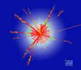 Cette trace est un exemple des simulations des réactions issues de collisions de protons dans le détecteur Atlas du Grand collisionneur de hadrons (LHC) au Cern. Ces traces seraient produites si un minitrou noir était créé. On le verrait alors en train de s'évaporer presque instantanément en particules variées par le biais d'un processus connu sous le nom de rayonnement de Hawking. En l'occurrence, la signature de cette évaporation serait très nette avec des flux de leptons, de photons anormaux et des jets de quarks. © Cern
