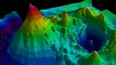 Vue tridimensionnelle du volcan sous-marin Monowai