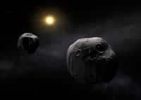 Des chercheurs ont enquêté sur la trajectoire de l’astéroïde à l’origine de l’évènement de Tcheliabinsk et proposent un nouveau suspect. Ici, illustration d’un astéroïde binaire appelé 90 Antiope. © Eso