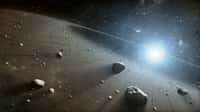 Les astéroïdes et les comètes de la Ceinture de Kuiper sont des vestiges du disque protoplanétaire (dont on voit ici une image d'artiste) où sont nées les planètes il y a environ 4,56 milliards d'années. Dans cette région,&nbsp;les objets&nbsp;sont riches en eau. © Nasa