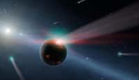 Vue d'artiste d'une proto-planète bombardée par des comètes. © NASA, JPL-Caltech