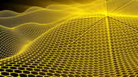 Modélisation numérique d'un feuillet de graphène d’une seule épaisseur d’atomes de carbone organisés en nid d’abeilles. © Pasieka, SPL/Cosmos-Cnrs