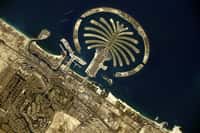 L'île « Palm Jumeirah », située dans le golfe Persique, sur les côtes de l'émirat de Dubaï. Photographiée par l'astronaute français, en 2021. © ESA/Nasa, T. Pesquet