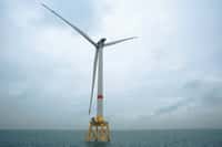 Par rapport aux éoliennes offshores actuelles, l'Haliade 150-6MW d'Alstom produit 40 % d'électricité en plus par kilogramme de matériaux entrant dans sa composition. © Alstom