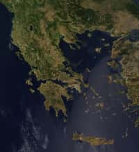 Grèce, vue satellite de la Nasa. © Wikimédia Commons, domaine public