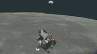 Le module Eagle au-dessus de la Lune © Nasa