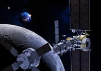 Le programme Artemis de la Nasa prévoit un retour sur la Lune, un station spatiale à proximité de la Lune et les véhicules spatiaux pour la desservir et débarquer sur la Lune. © Thales Alenia Space, Briot