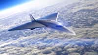 Vue d'artiste du projet préliminaire de l'avion supersonique, en forme d'aile delta de Virgin Galactic. © Virgin Galactic