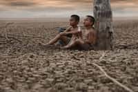 Sécheresse, pénuries d'eau, vagues de chaleur et inondations... un milliard d'enfants à travers le monde sont menacés par les effets du réchauffement climatique. © Boonchok, Adobe Stock