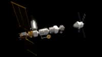 Le Gateway, avec le module Heracles de l'ESA et le véhicule Orion. © ESA, ATG Medialab