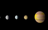 Illustration du système de Kepler-90, le seul connu à ce jour avec le Système solaire, à posséder huit planètes. © Nasa, Ames Research Center, Wendy Stenzel