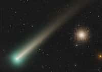 Splendide photo de la comète Leonard passant devant l'amas globulaire M3. © Dan Bartlett, Apod (Nasa)