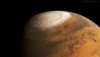 Pôle nord de Mars photographié par la sonde Hope. © UAESA, MBRSC, HopeMarsMission, EXI, Jason Major, Attribution 2.0 Generic (CC BY 2.0)