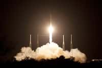 C'est à bord d'une fusée Falcon 9 comme celle-ci que SpaceX a mis sur orbite un nouveau satellite depuis Cap Canaveral, en Floride, ce lundi 6 janvier à 23 h 06 heure française. © Jim Grossmann, Nasa, Wikipédia, DP