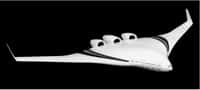 L'étude X48, de Boeing et la Nasa, porte sur un appareil à fuselage porteur, peu ou prou une aile volante. Trois prototypes ont été réalisés en version de petites tailles. On voit ici un dessin d'un hypothétique avion de ligne issu de cette étude. © Boeing 