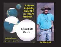 L'évolution possible de la Terre vers une glaciation totale selon la théorie de Joe Kirschvink (à droite). Crédit : www.snowballearth.org