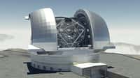 L'European Extremely Large Telescope (E-ELT), ici en vue d'artiste, devrait fixer les étoiles et les galaxies en 2021 depuis le sommet des montagnes du très sec désert d'Atacama, au Chili. © ESO, Wikipédia, cc by 3.0