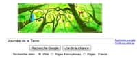 Google n'a pas oublié la Journée de la Terre et l'annonce sur sa page d'accueil par un logo spécial. © Google