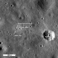 Une autre image avec une résolution plus basse de la zone d'alunissage d'Apollo 11. Crédit : NASA/Goddard Space Flight Center/Arizona State University