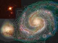 Une carte des intensités du champ magnétique dans une galaxie. Crédit : Max-Planck-Institut für Radioastronomie